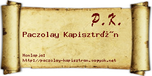 Paczolay Kapisztrán névjegykártya